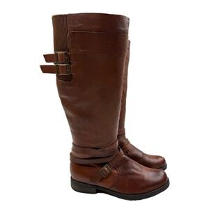 Miz Mooz Kelsey 8 Brown Leather Riding Boots (Small Calf)
